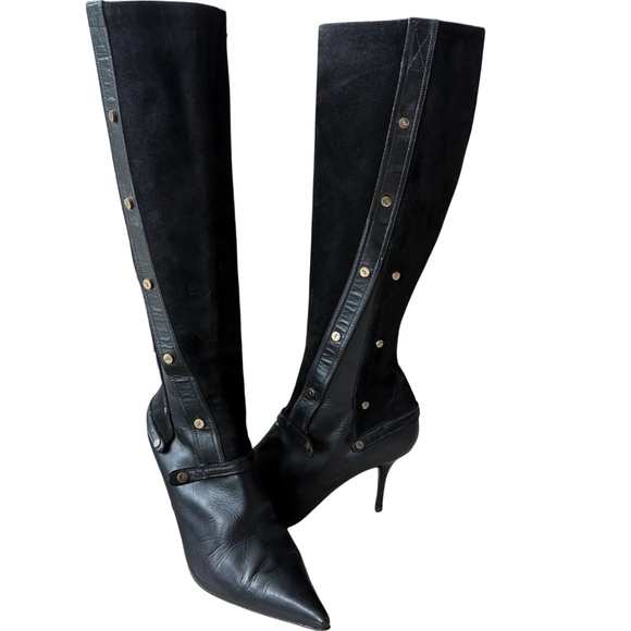 “Alexandra Neel black suede leather stiletto knee-high boots size 36.5 - Picture 4 of 7